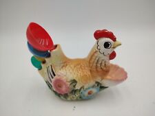 Ceramic Floral Chicken Measuring Spoon & Ring Holder Japan Vintage Grandma Core  picture