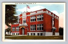 Cortland NY-New York, Owego Street School Building, Antique Vintage Postcard picture