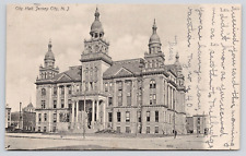 Postcard Vintage View of City Hall Jersey City New Jersey Posted 1907 picture