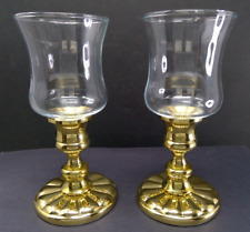 Pair of Baldwin Brass Glass Candlesticks picture