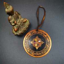 Gandhanra Handmade Tibetan Budhist Amulet Plate,Prayer Wheel,Dharma Chakra,2.95