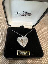 Vintage Never Worn Disney Tinkerbell Locket Sterling Silver 18”  Necklace NIB picture