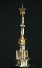 Vintage Large Hand Made Ornate Metal Church Cathedral Candlestick picture