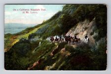 Mt Lowe CA-California, Horseback on California Mountain Trail, Vintage Postcard picture