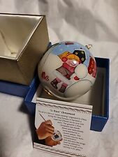 Pier 1 Imports Li Bien Glass Ball Christmas Ornament 2015 Snowman & Friends picture