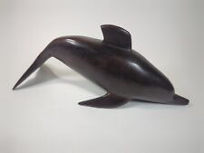 Wood Dolphin Hardwood Wooden Hand Carved Knickknack Art Sculpture picture