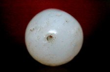 Ancient White Kushan Empire Himalayan Agate Stripes Round Beads Patinas 18 mm picture