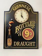 Guinness Beer Wooden 3D Bottled Draught 9D Pint Clock Sign 18x13 | Working Clock picture