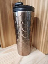Starbucks 2017 Travel Tumbler-Copper/Rose Gold Mermaid Scales-Stainless-16 oz picture