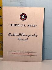 Vintage Third U.S. Army Basketball Banquet team signed.. picture