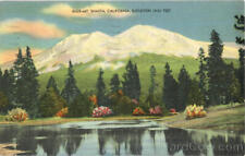1949 California Mt. Shasta Scenic View Card Co. Linen Postcard 1C stamp Vintage picture