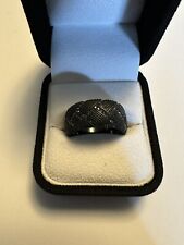 Bold Atelier Swarovski Men’s Black Crystal Ring Size 62 picture