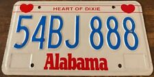 Vintage Alabama License Plate 54BJ 888 Lucky Numbers Embossed Steel picture