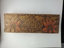 Antique Hand Carved Gloves Box signed WHS picture