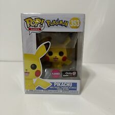 Funko Pop Games Pokemon Pikachu #353 Flocked GameStop Exclusive + Hard Case picture