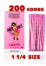 200x Juicy Lucy Pink Cone 200 ct  1 1/4 Size pre rolled Cones Repackaged picture
