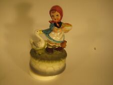 Goose Girl ceramic Music Box Plays The Sound of Music theme - Japan picture