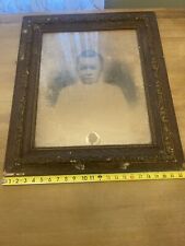 Antique African American Portrait Wood Frame Child Large 27x22 picture