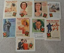 9 Amazing VINTAGE Newspaper Ads LUCKY STRIKE from 1930-33 with famous characters picture
