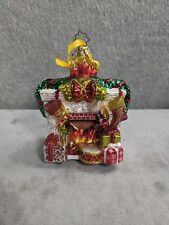 Christopher Radko Christmas Ornament Fireplace With Presents And Stockings 5