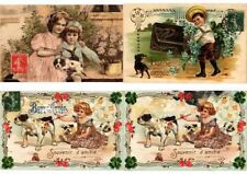 DOGS WITH CHILDREN 24 Vintage Postcards Mostly EMBOSSED (L6123) picture