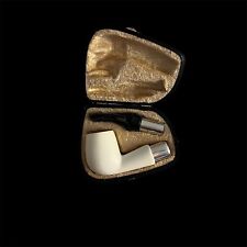 Block Meerschaum Pipe 925 silver unsmoked smoking tobacco w case MD-275 picture