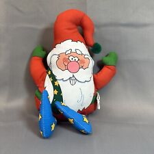 Vtg 1980’s Santa Claus Christmas Plush Figurine Stuffed Shelf Sitter EUC CLEAN picture