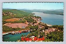 Weirs Beach NH-New Hampshire, Aerial of Lake Winnipesaukee, Vintage Postcard picture