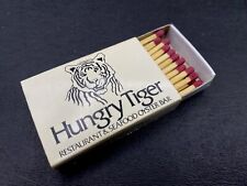 HUNGRY TIGER OYSTER BAR SEAFOOD RESTAURANT Vintage Matchbox Advertising  picture