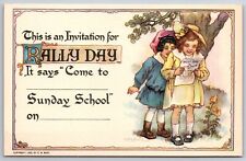CM Burd~Sunday School Church Rally Day~Girls Read Invitation~Abingdon Press picture