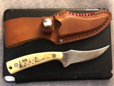 SCHRADE USA 502SC Scrimshaw Fixed Blade Knife MOOSE w/Sheath Ram picture