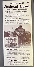 Vintage Animal Land Lake George, NY Flyer Card Ad Brochure picture