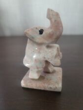 Vintage Solid Heavy Marble Rearing Elephant Figurine  picture