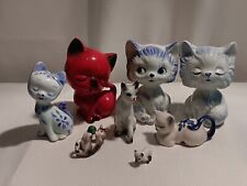 Cat figurines lot of 8 vintage different types  picture