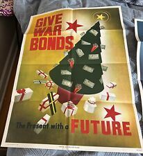 1943 GIVE WAR BONDS THE PRESENT WITH A FUTURE OFFICIAL TREASURY POSTER 20
