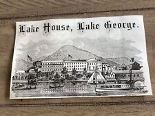 19th Century Paper Engraving Of Lake House, Lake George, New York picture