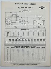 1965 CHEVROLET SERIES HM70000 TRUCK Specifications Equipment Chassis Dimensions picture