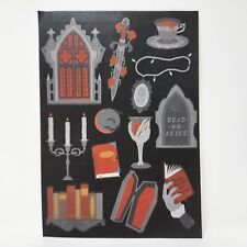 FairyLoot Gothic Sticker Sheet - Black, Red and Gray, Kindle Stickers, Journal picture