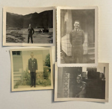 Lot of 4 Military Vintage Snapshots 4x3 black & White old polaroid Edward Hutton picture
