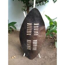 Dark Brown And Black Zulu African Large Traditional Cultural Shield, African war picture
