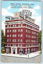 c1950's Hotel Arthur & Restaurant Building Rochester Minnesota Vintage Postcard picture