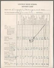 1924 LINCOLN HIGH SCHOOL REPORT CARD, LOS ANGELES, CALIFORNIA picture