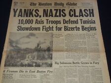 1942 NOVEMBER 16 BOSTON DAILY GLOBE NEWSPAPER - YANKS-NAZIS CLASH - NT 9461 picture