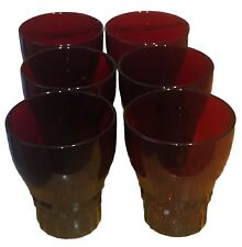 6 Anchor Hocking Royal Ruby Red Juice Glasses Windsor 4