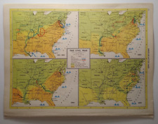 1955 Antique CIVIL WAR Atlas Map - Vintage MCM Hammond's New Supreme World Atlas picture