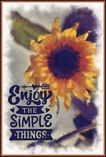 ENJOY THE SIMPLE THINGS *2X3 FRIDGE MAGNET* BRIGHT SUNNY POSITIVE HAPPINESS BUDS picture