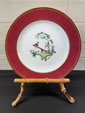 Wedgwood Swinburne Ruby Red Hand Painted Asian Garden Scene Luncheon Salad Plate picture