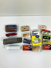 Lot of Vintage Staplers & Staples - Swingline Tot 50 Cub Stanley Bostitch picture
