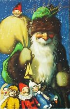 Rare Fantasy 1918 Baumgarten Green Robed Santa Claus Christmas Germany Leipzig picture