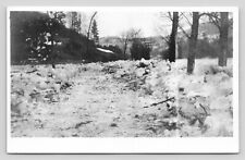 RPPC Country Dirt Road Winter Scene Frozen Snow Covered VTG UNP Photo Postcard picture